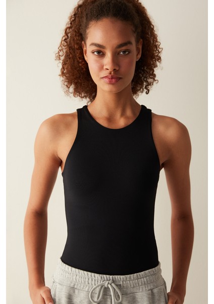 Siyah Halter Yaka Kolsuz Bodysuit fiyatları