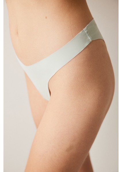 Lazer Kesim Pamuklu V Kesim Mint Brazilian Külot