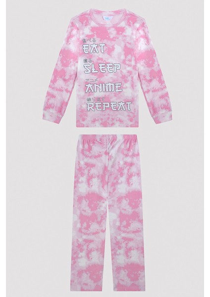 Kız Çocuk Anime Slogan Pijama Takımı