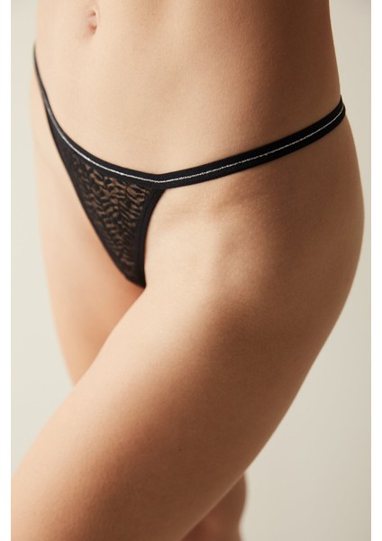 Dantelli Dream Siyah String Külot