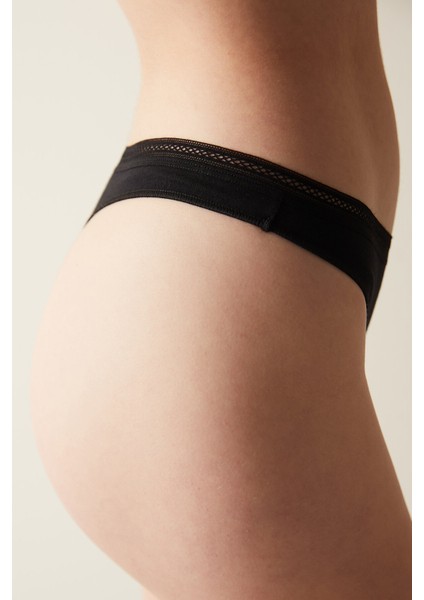 Easy Cotton Trim Siyah Tanga Külot modelleri