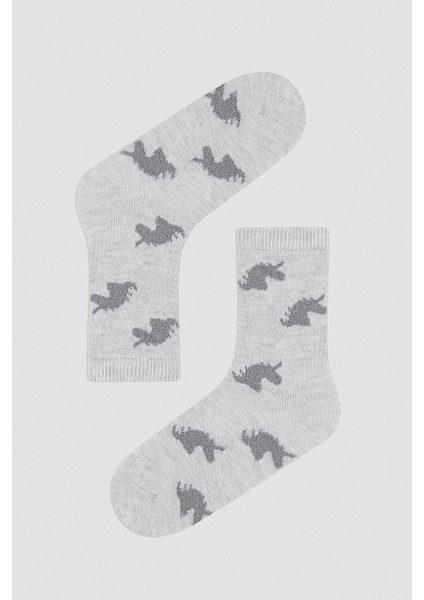 Kız Çocuk Parıltı Detaylı Dark Unicorn 3 lü Soket Çorap fiyatları