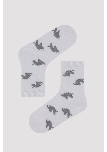 Kız Çocuk Parıltı Detaylı Dark Unicorn 3 lü Soket Çorap fırsatları