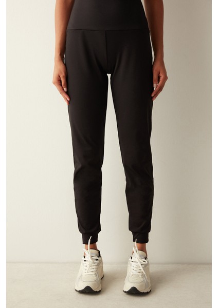 Siyah Yüksek Bel Miracle Jogger Pantolon
