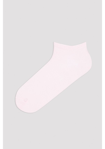 Pembe - Çok Renkli Basic 4lü Patik Çorap