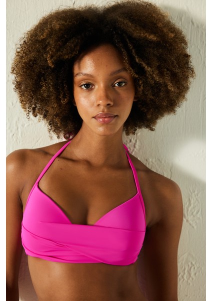 Basic New Super Sexy Fuşya Bikini Üstü