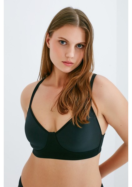 #Hiççamaşırı Iris Form Balensiz Toparlayıcı Siyah Sütyen