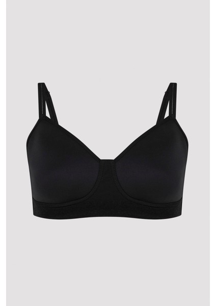 #Hiççamaşırı Iris Form Balensiz Toparlayıcı Siyah Sütyen