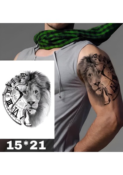 Aslan Saat Kol Bacak Vucut Geçici Dövme