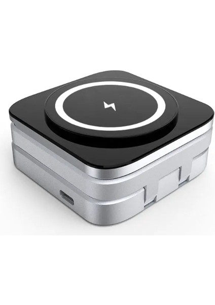 Magsafe Uyumlu 3in1 Kablosuz Şarj Cihazı iPhone Uyumlu Watch Uyumlu Masaüstü Portatif Katlanabilir Taşınabilir Cep Boyutu Şarj Aleti Airpod Uyumlu PB11 fırsatları