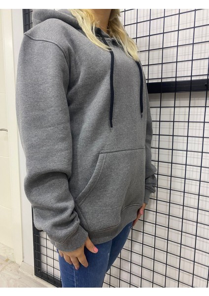 Pamuklu 3 Iplik Unisex Gri Sweatshirt fiyatları