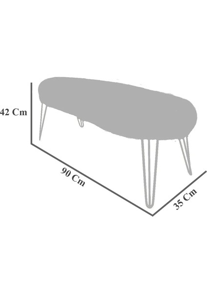 Şila Bench Beyaz Peluş - Silver Ayaklı 90 Cm fırsatları
