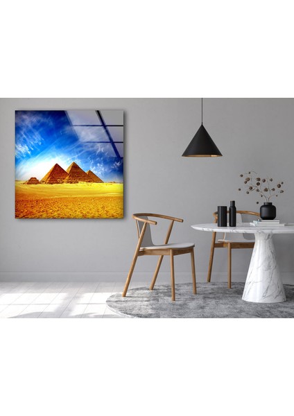 Mısır Piramitleri Temperli Cam Duvar Tablosu fiyatları