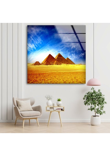 Mısır Piramitleri Temperli Cam Duvar Tablosu modelleri