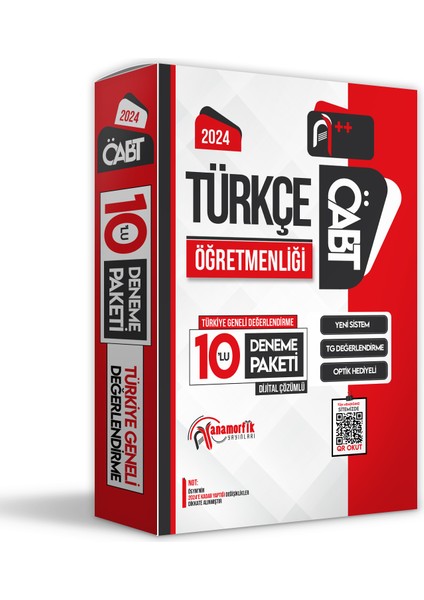 Anamorfik Yayınları 2024 ÖABT Türkçe Öğretmenliği 10’lu Çözümlü Paket Deneme