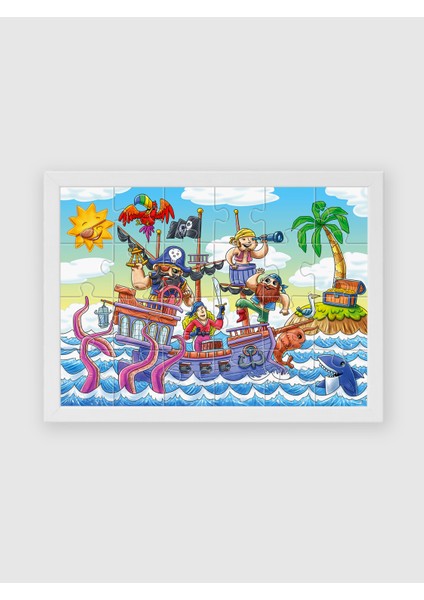 Eğitici Çocuk Kutu Oyunu Junıor Puzzle Korsanlar 24 Parça 4 Yaş