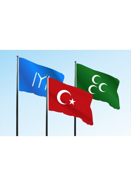70x105cm Osmanlı, Kayı ve Türk Bayrağı Raşel Kumaş 3 adet Bayrak