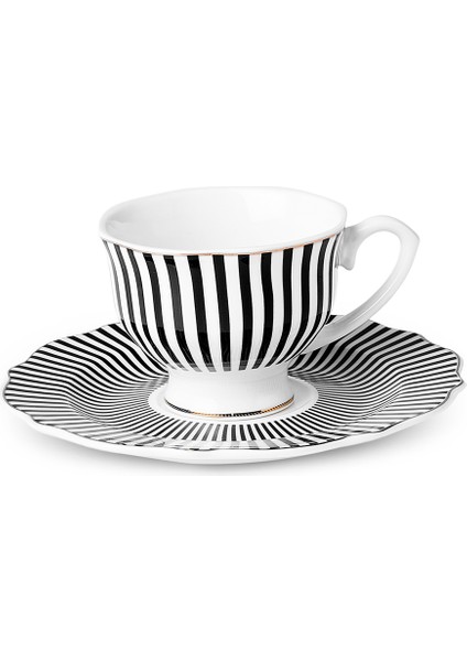 New Romantic Ince Çizgili Kahve Fincanı 90 ml Siyah modelleri