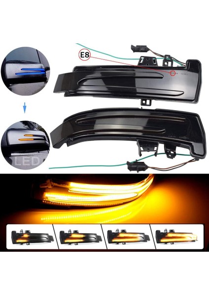 Dinamik LED Yan Ayna Sıralı Dönüş Sinyali Işıkları (Yurt Dışından)