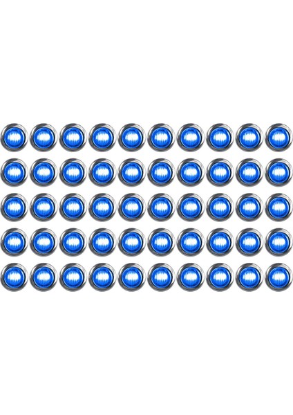 50 Adet 3/4 Inç 3 LED Yan Ikaz Işıkları Kamyonlar Için Tekne Pckup Mavi (Yurt Dışından)