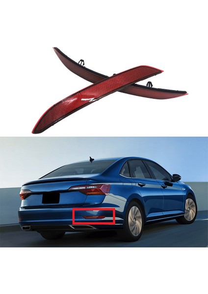 Araba Kırmızı Arka Tampon Reflektör Kuyruk Lambası-Mk7 Jetta 2019 2020 2021 (Yurt Dışından)