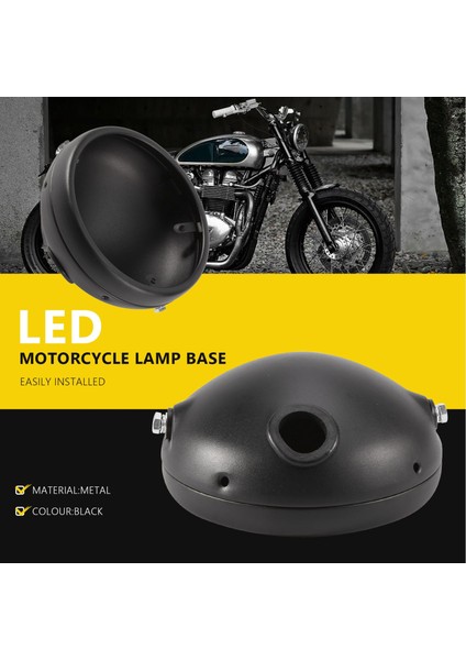 Motosiklet Far Tabanı 7 Inç Retro LED Far Kabuk Tabanı (Yurt Dışından)