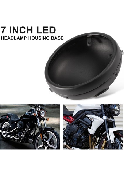 Motosiklet Far Tabanı 7 Inç Retro LED Far Kabuk Tabanı (Yurt Dışından)