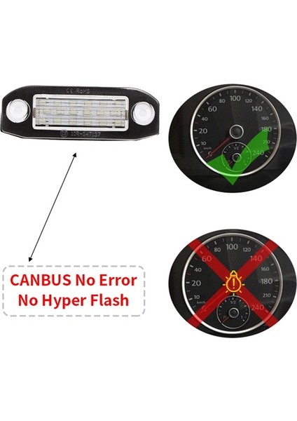 2pcs Araba LED Plaka Işık Volvo S80 XC90 S40 V60 XC60 S60 C70 V50 XC70 V70 Beyaz (Yurt Dışından) fırsatları