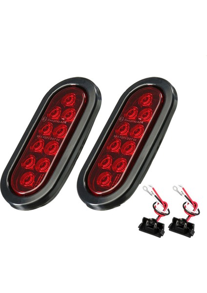 Araba Oval 10LED Ampuller Fren Lambaları Kırmızı (Yurt Dışından)