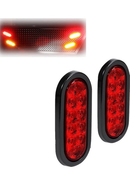 Araba Oval 10LED Ampuller Fren Lambaları Kırmızı (Yurt Dışından) fiyatları