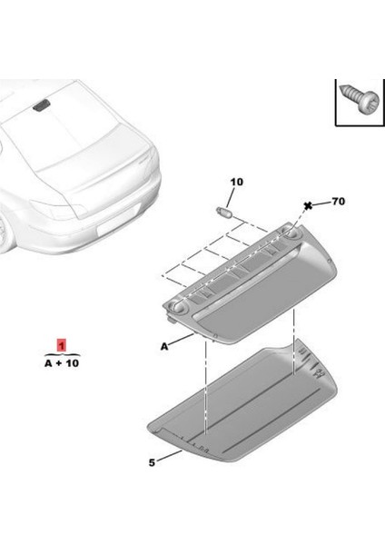 6350Z5 Araba Üçüncü Fren Lambası Peugeot Için Gövde Yardımcı Fren Lambası (Yurt Dışından)