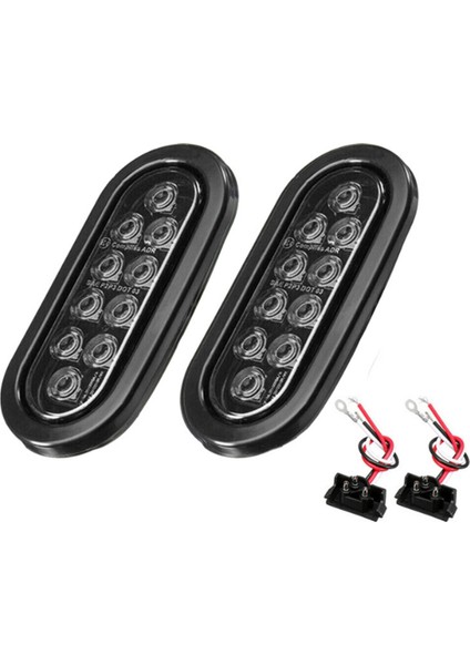 Araba Oval 10LED Ampuller Fren Lambaları Beyaz (Yurt Dışından)