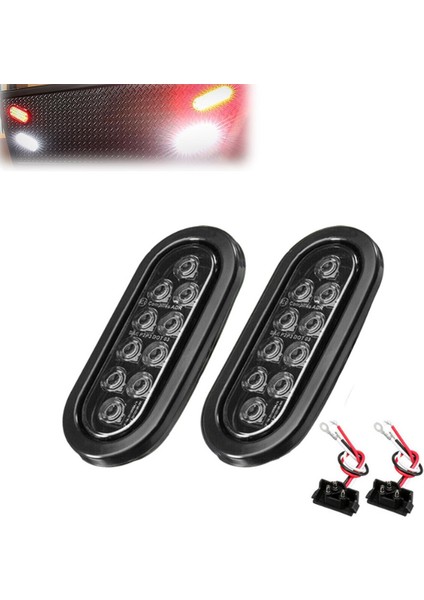 Araba Oval 10LED Ampuller Fren Lambaları Beyaz (Yurt Dışından)