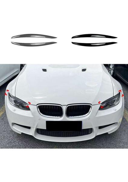 Bmw Için Araba Parlak Siyah Farlar Kaşlar Far Trim Çıkartmalar (Yurt Dışından)
