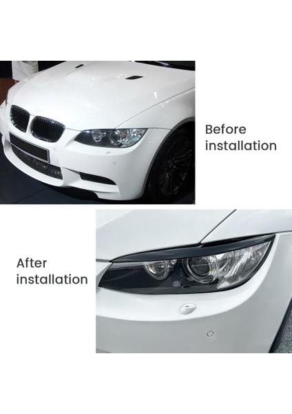 Bmw Için Araba Parlak Siyah Farlar Kaşlar Far Trim Çıkartmalar (Yurt Dışından)