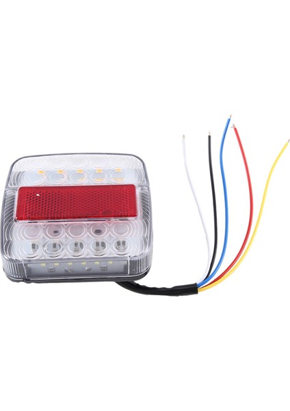 12V LED Kare Lamba Iki Renkli Kuyruk Lambası Araba Malzemeleri Beyaz Kapak (Yurt Dışından)