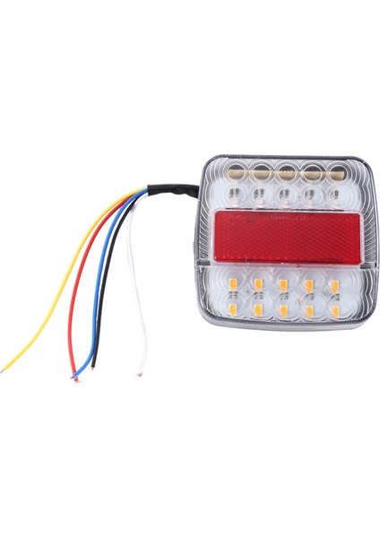 12V LED Kare Lamba Iki Renkli Kuyruk Lambası Araba Malzemeleri Beyaz Kapak (Yurt Dışından)