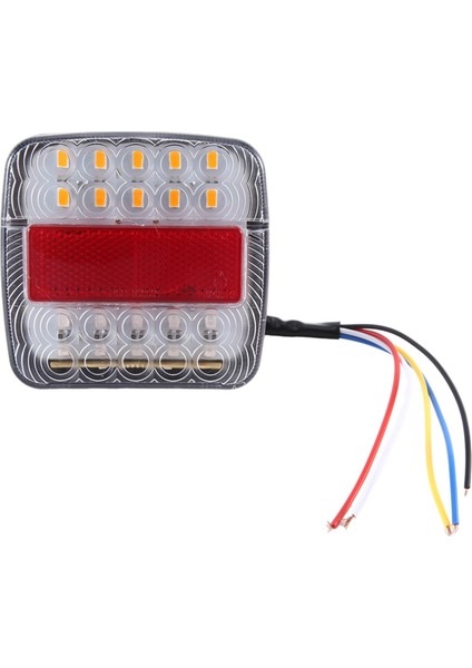 12V LED Kare Lamba Iki Renkli Kuyruk Lambası Araba Malzemeleri Beyaz Kapak (Yurt Dışından)