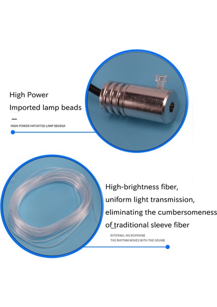 10'u 1 Arada LED 8m Iç Dekorasyon Araba Fiber Optik Şerit Işığı 12V (Yurt Dışından)