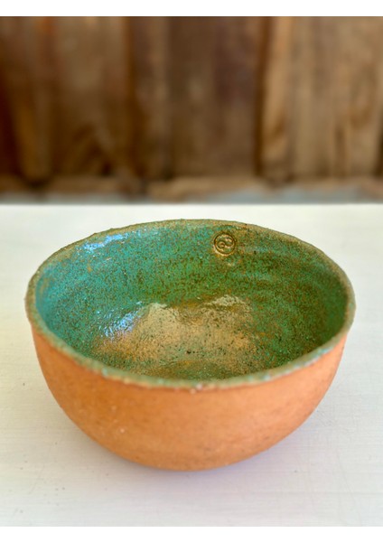 El Yapımı Seramik Kase - 18 cm - Mint
