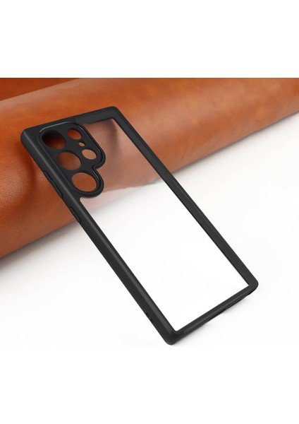Galaxy S24 Ultra Kılıf Kamera Korumalı Şeffaf Arka Yüzey New Roll Siyah indirimleri