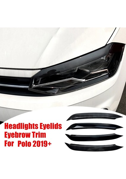 Polo 2018 2019 Parlak Siyah Için Araç Farları Göz Kapakları Kaş Trimi (Yurt Dışından)