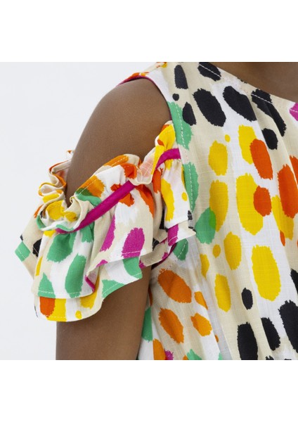 Renkli Leopar Desenli Elbise fırsatları