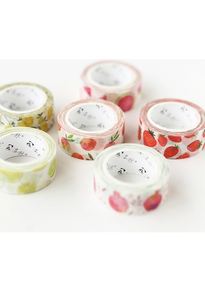 Kırmızı Stil Yeni Dekor El-Boyalı Suluboya Meyve Washi Bant Seti Limon Şeftali Karpuz Nar Çilek Dıy Maskeleme Bandı Kırtasiye (Yurt Dışından) fiyatları