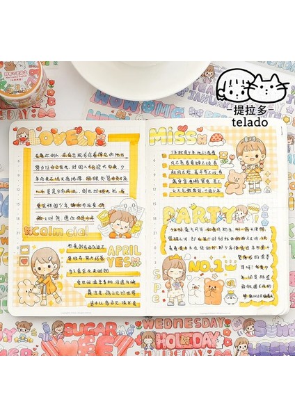 Abukeaiyingwen Pvc Tarzı Lot Dekoratif Yapışkan Bantlar Karikatür Kız Günü Ödeme Önemsiz Dergisi Kendi Başına Yap Kağıdı Japon Maskeleme Bantları Scrapbooking Çıkartmalar (Yurt Dışından) indirimleri