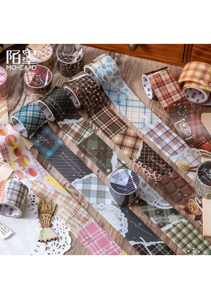 No.2 Tarzı Izgara Tatlı Strateji Serisi Maskeleme Washi Bant Dekoratif Yapışkan Bant Decora Diy Scrapbooking Sticker Etiket Kırtasiye (Yurt Dışından) fiyatları