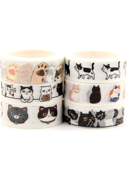M204 Stili mm * 5m Sevimli Kawaii Sevimli Kedi Yapışkanlı Kağıt Washi Bant Maskeleme Bandı Dıy Scrapbooking Çubuk Etiket (Yurt Dışından) fiyatları