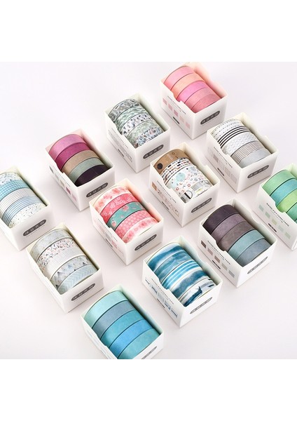 No.10 Tarzı Çok Katı Temel Washi Bant Dekoratif Dergi Karalama Defteri Planlayıcısı Maskeleme Bandı Etiket Etiket Kırtasiye Okul Malzemeleri (Yurt Dışından) fiyatları