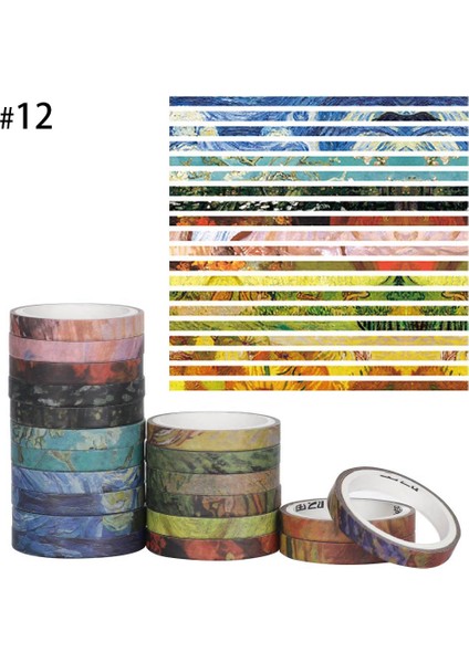 TYPE1-12-20PCS Tarzı Pcsset Siyah Folyo Washi Bant Japon Kağıt Dıy Planlayıcısı Maskeleme Bandı Yapışkan Bantlar Çıkartmalar Dekoratif Kırtasiye Bantları (Yurt Dışından) fiyatları