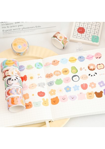 No.12 Tarzı Kawaii Hayvan Gezegen Çiçek Maskeleme Washi Bant Sanat Dekoratif Yapışkan Bant Diy Scrapbooking Sticker Etiket Kırtasiye (Yurt Dışından)